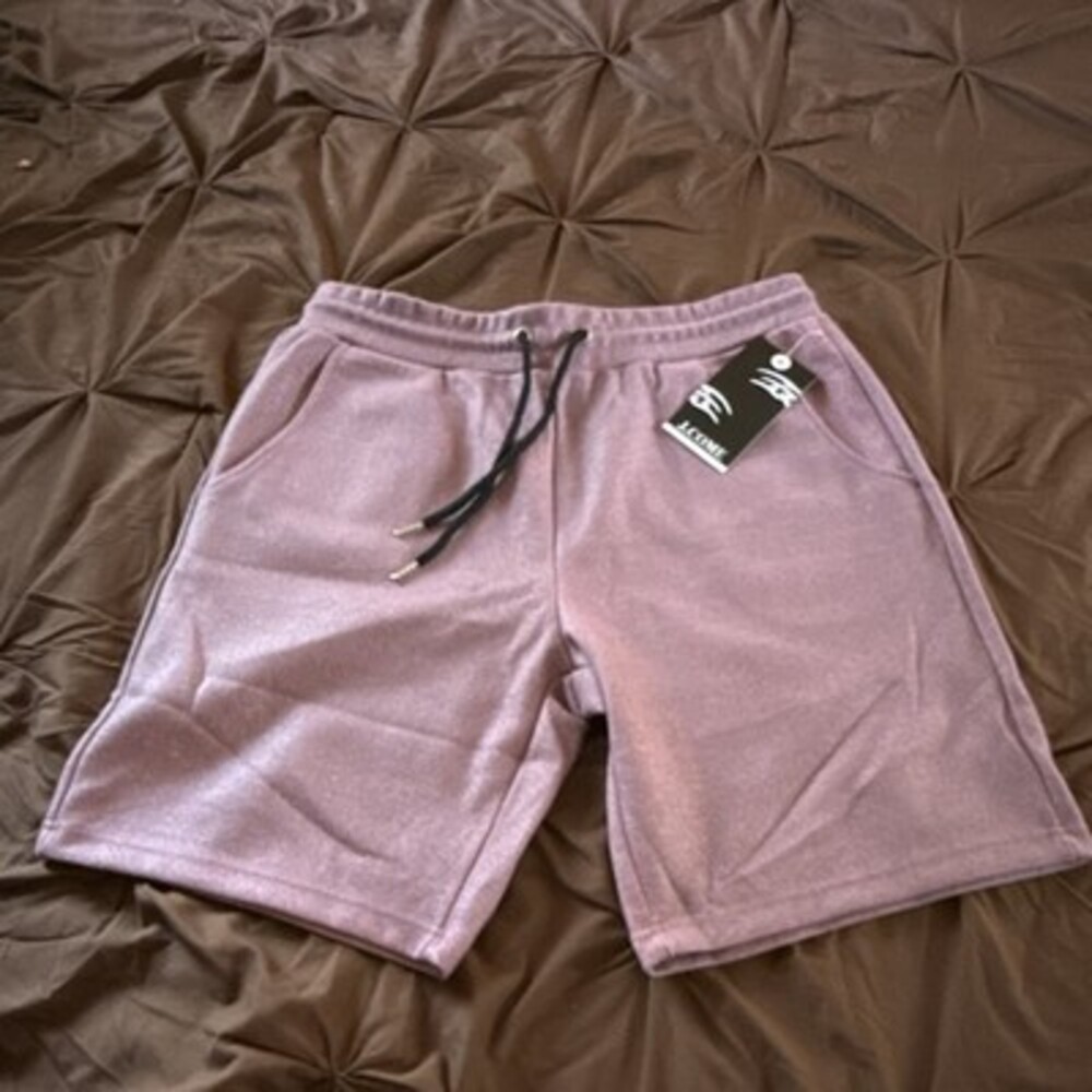 J.Come Men's Pink Sweat Shorts XL Drawstring Elastic Waist